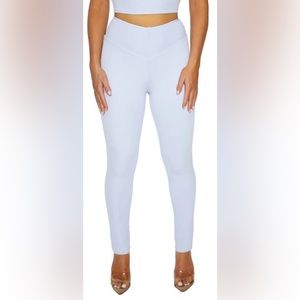 Naked Wardrobe Light Blue V-Cut Leggings Size Small (2-4) NWT